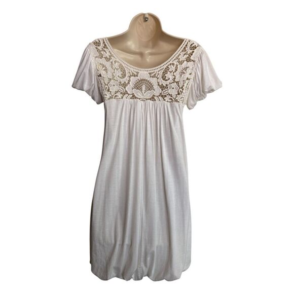 Toska Off White Lace Bubble dress l Size L - Picture 5 of 8